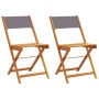 Bistro chairs 2 units solid acacia wood and anthracite fabric by , Garden chairs - Ref: Foro24-367682, Price: 88,15 €, Discou...