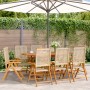 Reclining garden chairs 8 pcs PE rattan solid wood beige by , Garden chairs - Ref: Foro24-3214528, Price: 585,99 €, Discount: %