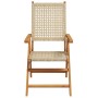 Reclining garden chairs 8 pcs PE rattan solid wood beige by , Garden chairs - Ref: Foro24-3214528, Price: 585,99 €, Discount: %