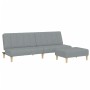 Sofá cama de 2 plazas con taburete tela gris claro de , Sofás - Ref: Foro24-3258085, Precio: 294,93 €, Descuento: %