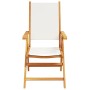 Reclining garden chairs 8 units, solid wood frame, white cream fabric by , Garden chairs - Ref: Foro24-3214540, Price: 565,25...