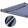 Toldo retráctil manual con LED azul y blanco 300x250 cm de vidaXL, Toldos - Ref: Foro24-3055220, Precio: 244,15 €, Descuento: %