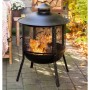 RedFire Round Kansas Black Steel Chiminea 85019 by , Chimneys - Ref: Foro24-411830, Price: 157,99 €, Discount: %