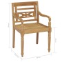 Batavia Stühle, 2 Stück Massivholz Teak mit schwarzen Kissen. von , Gartenstühle - Ref: Foro24-3062134, Preis: 247,74 €, Raba...