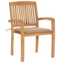 Garden chairs 2 units with cushions solid teak wood beige by , Garden chairs - Ref: Foro24-3063255, Price: 250,30 €, Discount: %