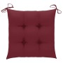 Garden chairs 2 units teak wood with red wine cushions by , Garden chairs - Ref: Foro24-3063276, Price: 248,41 €, Discount: %