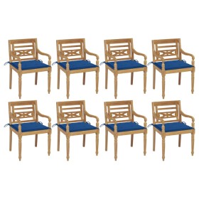 Batavia chairs 8 units solid teak wood with cushions by , Garden chairs - Ref: Foro24-3073359, Price: 967,99 €, Discount: %