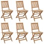 Folding garden chairs 6 units and solid acacia wood cushions by , Garden chairs - Ref: Foro24-3074997, Price: 320,61 €, Disco...