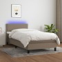 Box spring bed with mattress and LED lights in taupe gray, 80x200 cm. by , Beds and slatted bases - Ref: Foro24-3133033, Pric...