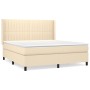 Boxspringbett mit cremefarbenem Stoffbezug und Matratze, 180x200 cm. von , Betten und Lattenroste - Ref: Foro24-3131614, Prei...