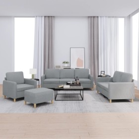 Set of sofas with 4 light gray fabric cushions by , Sofas - Ref: Foro24-3202062, Price: 733,99 €, Discount: %