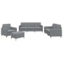 Sofagarnitur mit 4-teiligen Kissen, helles graues Gewebe. von , Sofas - Ref: Foro24-3202062, Preis: 753,83 €, Rabatt: %