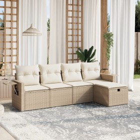 Gartensofa-Set mit 5-teiligen Kissen aus synthetischem Rattan in Beige. von , Gartensets - Ref: Foro24-3263774, Preis: 391,99...