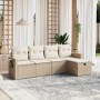 Garden sofa set with 5-piece synthetic rattan beige cushions by , Garden sets - Ref: Foro24-3263774, Price: 396,06 €, Discoun...