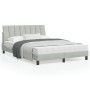 Bed frame with light gray velvet LED lights 120x200 cm by , Beds and slatted bases - Ref: Foro24-3213769, Price: 190,49 €, Di...