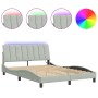 Bed frame with light gray velvet LED lights 120x200 cm by , Beds and slatted bases - Ref: Foro24-3213769, Price: 190,49 €, Di...