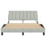 Bed frame with light gray velvet LED lights 120x200 cm by , Beds and slatted bases - Ref: Foro24-3213769, Price: 190,49 €, Di...