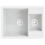 Double bowl kitchen sink with white granite overflow by vidaXL, Sinks - Ref: Foro24-147088, Price: 165,25 €, Discount: %