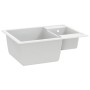 Fregadero de cocina doble seno con rebosadero granito blanco de vidaXL, Fregaderos - Ref: Foro24-147088, Precio: 165,25 €, De...