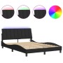 Bed frame with LED lights black velvet 140x200 cm by , Beds and slatted bases - Ref: Foro24-3213783, Price: 244,99 €, Discoun...