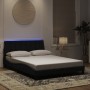 Bed frame with LED lights black velvet 140x200 cm by , Beds and slatted bases - Ref: Foro24-3213783, Price: 244,99 €, Discoun...