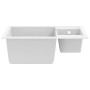 Fregadero de cocina doble seno con rebosadero granito blanco de vidaXL, Fregaderos - Ref: Foro24-147088, Precio: 165,25 €, De...