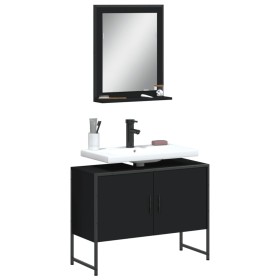 2-piece bathroom furniture set made of black engineered wood by , Bathroom furniture - Ref: Foro24-3214339, Price: 107,38 €, ...