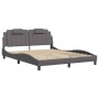 Estructura de cama con cabecero cuero sintético gris 160x200cm de , Camas y somieres - Ref: Foro24-3208106, Precio: 205,74 €,...