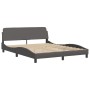 Estructura de cama con cabecero cuero sintético gris 160x200cm de , Camas y somieres - Ref: Foro24-3208106, Precio: 205,74 €,...