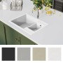 Double bowl kitchen sink with white granite overflow by vidaXL, Sinks - Ref: Foro24-147088, Price: 165,25 €, Discount: %