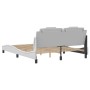 Estructura de cama cabecero cuero sintético blanco 160x200 cm de , Camas y somieres - Ref: Foro24-3208104, Precio: 198,99 €, ...