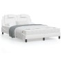 Bed frame with white synthetic leather headboard 140x200 cm by , Beds and slatted bases - Ref: Foro24-3208097, Price: 179,02 ...