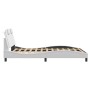 Bed frame with white synthetic leather headboard 140x200 cm by , Beds and slatted bases - Ref: Foro24-3208097, Price: 179,02 ...