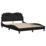 Estructura cama con luces LED cuero sintético negro 140x190 cm de , Camas y somieres - Ref: Foro24-3214015, Precio: 196,95 €,...