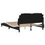 Estructura de cama luces LED cuero PE negro y blanco 140x190 cm de , Camas y somieres - Ref: Foro24-3214020, Precio: 187,13 €...