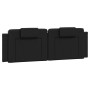 Estructura de cama con luces LED cuero PE negro 160x200 cm de , Camas y somieres - Ref: Foro24-3214029, Precio: 207,99 €, Des...