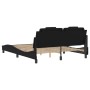 Estructura de cama con luces LED cuero PE negro 160x200 cm de , Camas y somieres - Ref: Foro24-3214029, Precio: 207,99 €, Des...