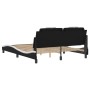 Estructura cama con luces LED cuero PE negro blanco 160x200 cm de , Camas y somieres - Ref: Foro24-3214034, Precio: 201,13 €,...