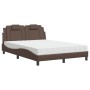 Bed with brown synthetic leather mattress 140x190 cm by , Beds and slatted bases - Ref: Foro24-3208791, Price: 376,84 €, Disc...