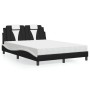 Cama con colchón cuero sintético negro y blanco 140x200 cm de , Camas y somieres - Ref: Foro24-3208801, Precio: 430,83 €, Des...