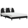 Cama con colchón cuero sintético negro y blanco 140x200 cm de , Camas y somieres - Ref: Foro24-3208801, Precio: 430,83 €, Des...