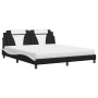 Cama con colchón cuero sintético negro y blanco 180x200 cm de , Camas y somieres - Ref: Foro24-3208815, Precio: 446,33 €, Des...