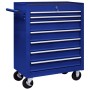 Carrito caja de herramientas 7 cajones azul de vidaXL, Carretillas de carga - Ref: Foro24-147173, Precio: 245,34 €, Descuento: %