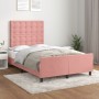 Estructura de cama con cabecero terciopelo rosa 120x190 cm de , Camas y somieres - Ref: Foro24-3270607, Precio: 170,32 €, Des...