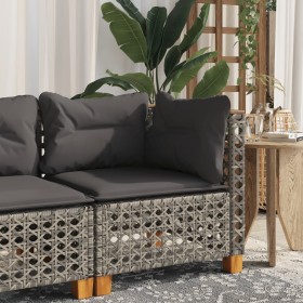 Corner garden sofa with gray synthetic rattan cushions by , Outdoor sofas - Ref: Foro24-365924, Price: 113,68 €, Discount: %