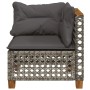 Corner garden sofa with gray synthetic rattan cushions by , Outdoor sofas - Ref: Foro24-365924, Price: 113,58 €, Discount: %