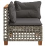 Corner garden sofa with gray synthetic rattan cushions by , Outdoor sofas - Ref: Foro24-365924, Price: 113,58 €, Discount: %