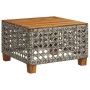 Garden table made of synthetic rattan and acacia wood in gray, measuring 55x55x36 cm. by , Garden tables - Ref: Foro24-365930...