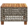 Garden table made of synthetic rattan and acacia wood in gray, measuring 55x55x36 cm. by , Garden tables - Ref: Foro24-365930...