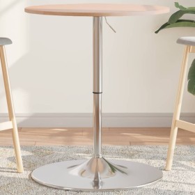 Solid oak wood high table Ø60x89.5 cm by , Kitchen and dining tables - Ref: Foro24-3270626, Price: 91,28 €, Discount: %